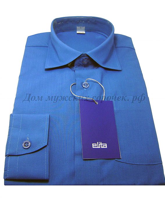 Мужская сорочка Elita синего цвета, с длинным рукавом