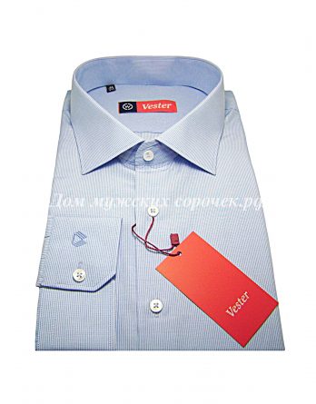 Мужская рубашка Vester белого цвета в голубую полоску
