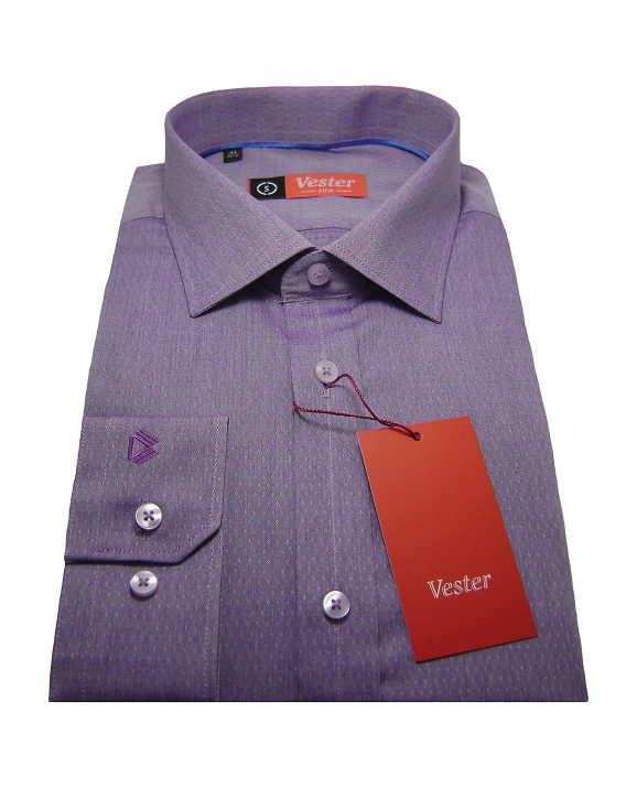 Мужская рубашка Vester светло-сиреневого цвета с принтом, рукав длинный