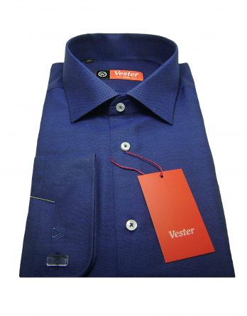 Мужская рубашка Vester темно-синего цвета, рукав длинный